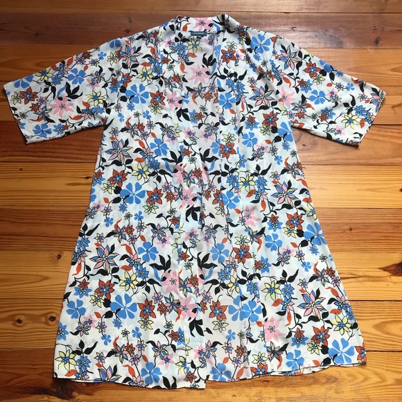 ModCloth Cream Floral Robe/Duster, EUC, S/M - Picture 3 of 12